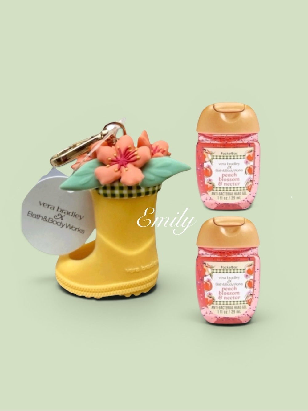 BBW × Vera Bradley Yellow Rain Boot pocketBac holder + 2 PocketBacs